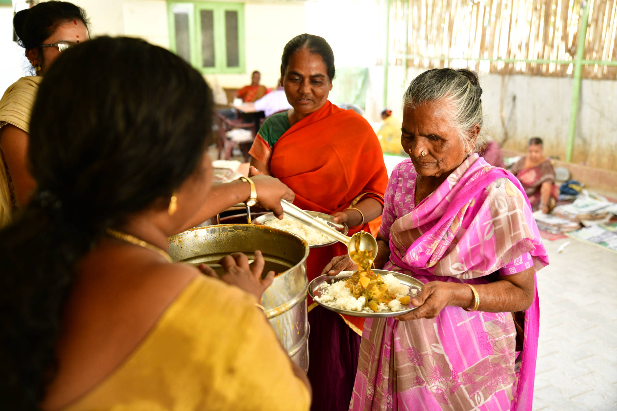 Food is provided everyday for our elders at SK -K