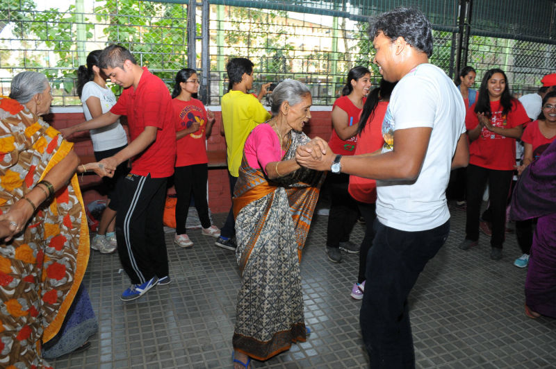 Volunteers engaing our elders with activities