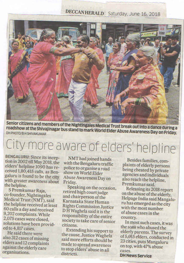 City more aware of elders’ helpline